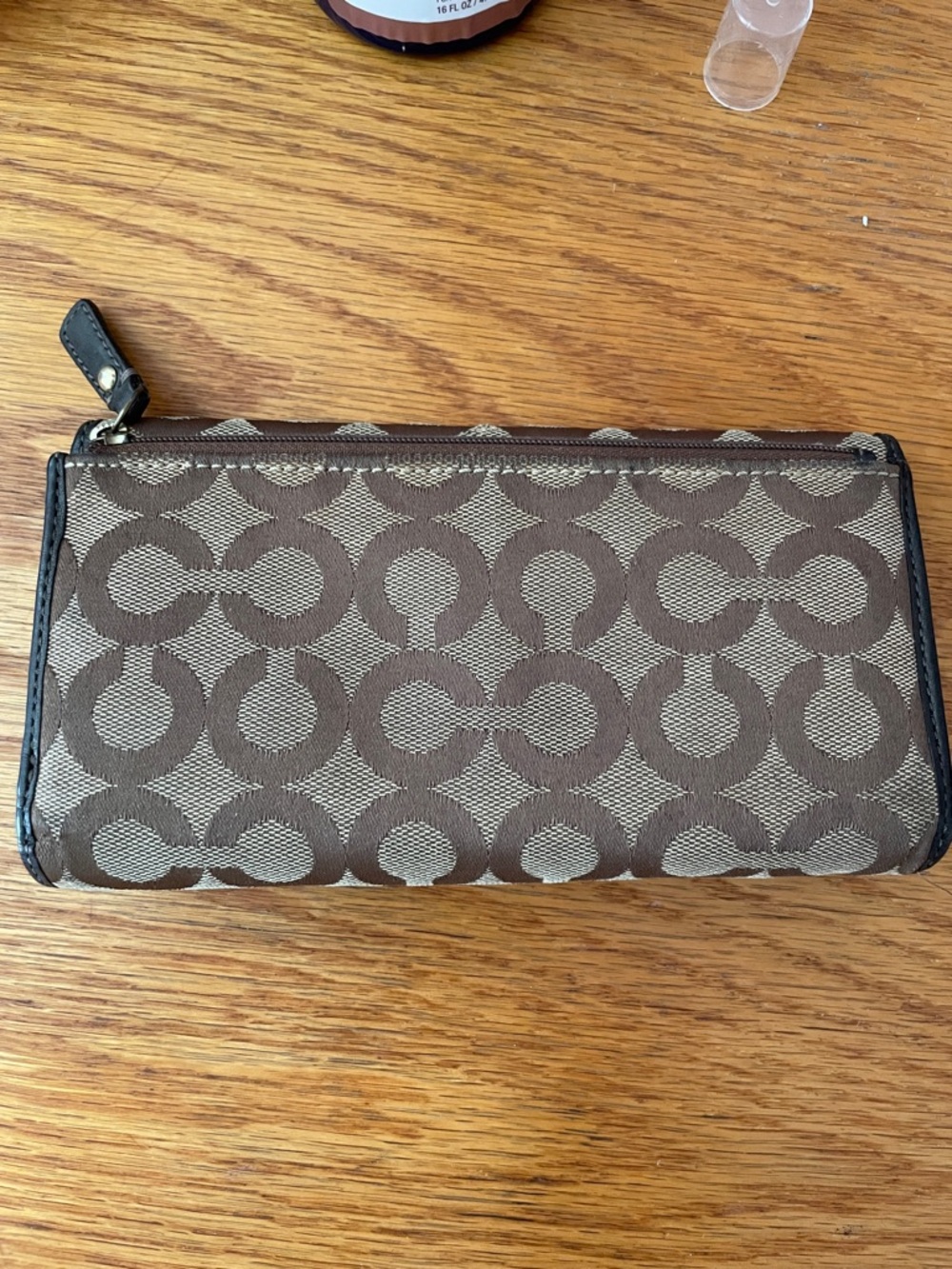 Coach Vintage Leather Canvas Brown and Tan Wallet - Picture 2 of 4